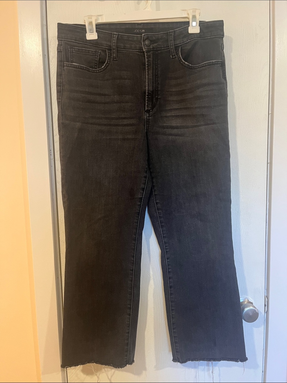 Joe's Jeans Black High Rise Cropped Boot Cut Ankle Jeans
